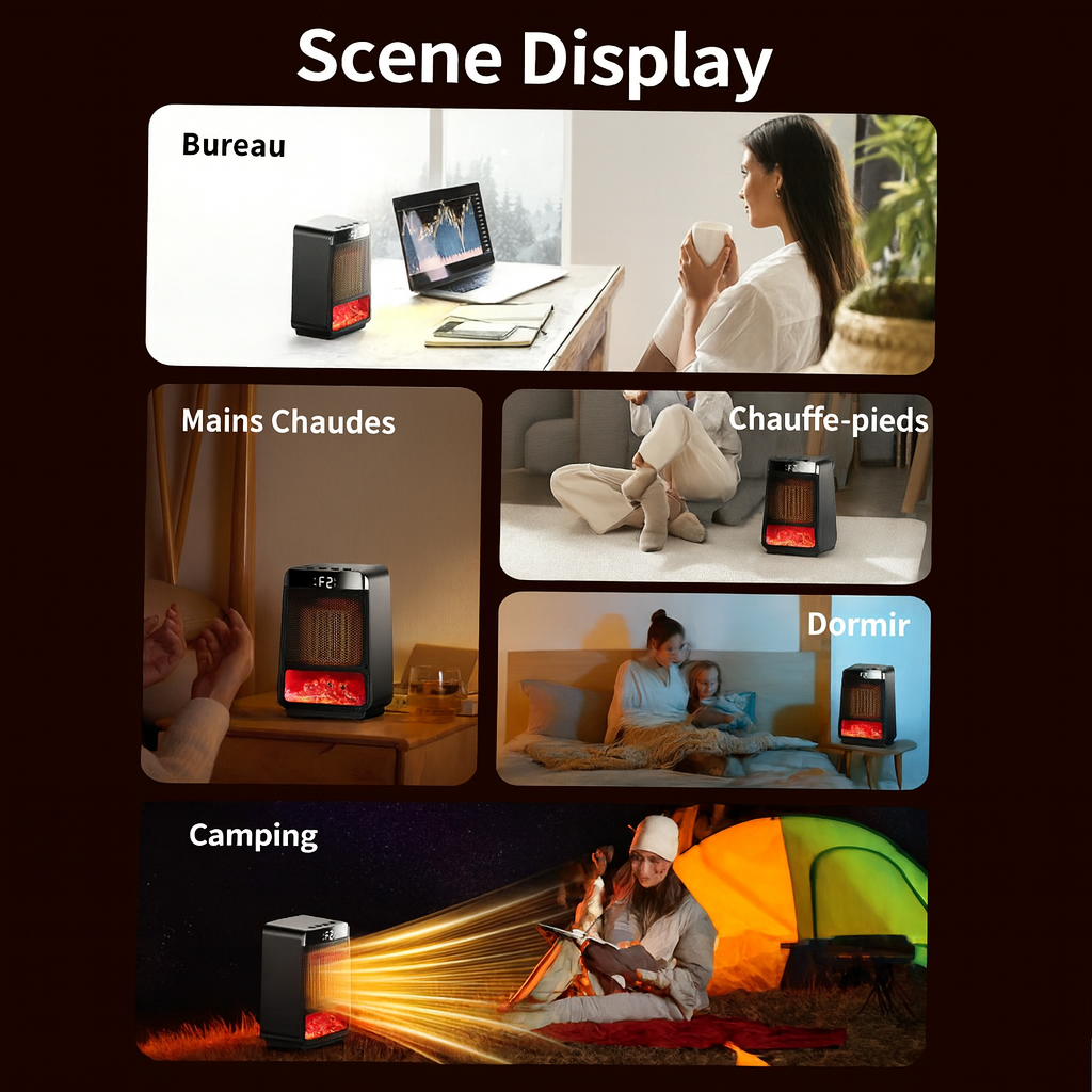 Mini chauffage céramique 1000 W bureau chambre
