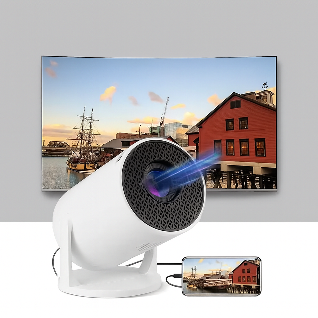 Mini Projecteur Portable – Wi-Fi, 1080p & Rotation 270°