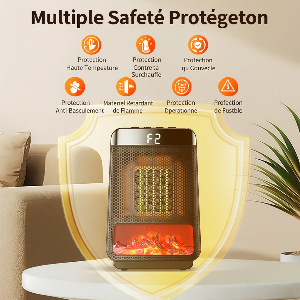 Chauffage d’Appoint 1000 W – Céramique PTC & Oscillation